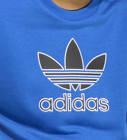 adidas Originals Sweatshirt - Trefoil Crew - Blå/Sort