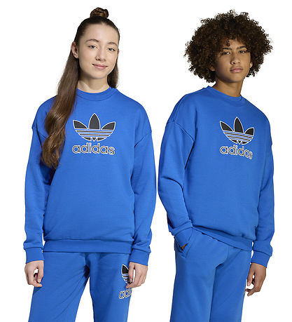 adidas Originals Sweatshirt - Trefoil Crew - Blå/Sort