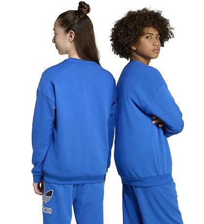 adidas Originals Sweatshirt - Trefoil Crew - Blå/Sort