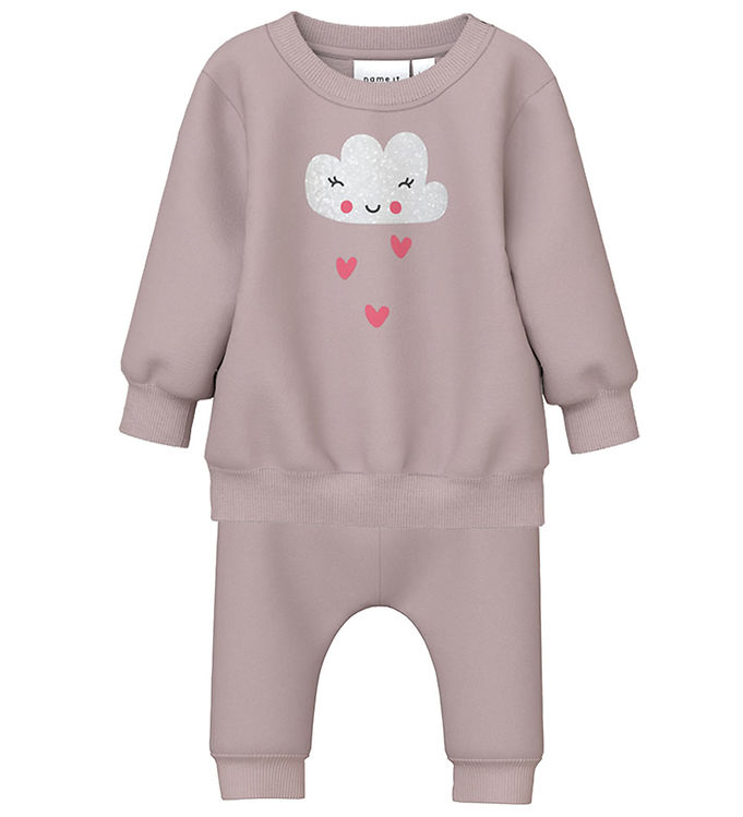 Name It Sweatsæt - NbfVrillie - Burnished Lilac/Cloud