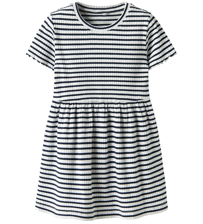 Name It kjole - Rib - NmfVemma - Bright White/Blue