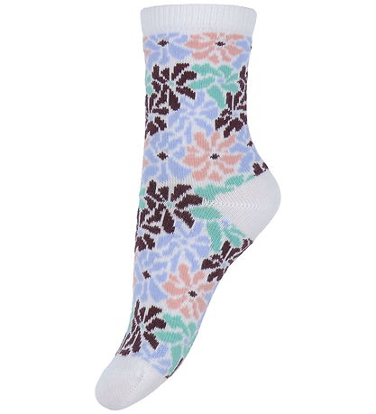 Name It Strømper - 5-Pak - NmfVinni - Bright White/Floral AOP