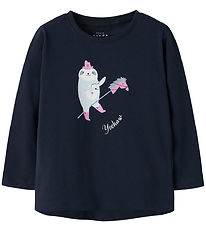 Name It Bluse - NmfVix - Navy Blazer/Yeehaw Name It Bluse - NmfVix - Navy Blazer/Yeehaw