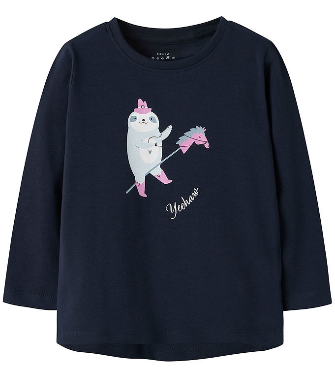 NAME IT Langærmet Bluse Vix Navy Blazer Yeehaw