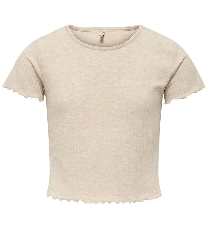 Kids Only T-shirt - Rib - KogNella - Pumice Stone/Melange