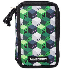Minecraft Penalhus m. Indhold - Grøn/Sort Minecraft Penalhus m. Indhold - Grøn/Sort