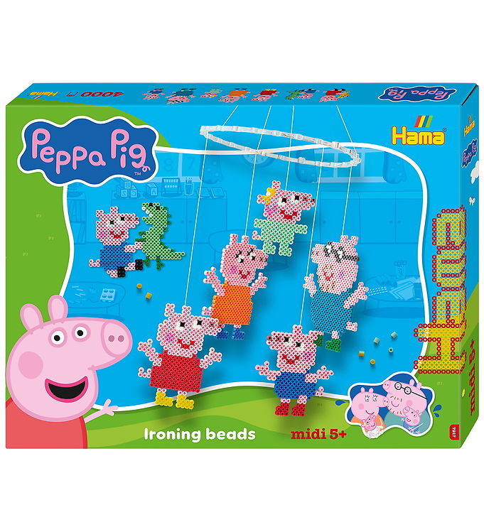 Hama Midi Perlesæt - Uro - Gurli Gris + Lillesøster Evie - 4000