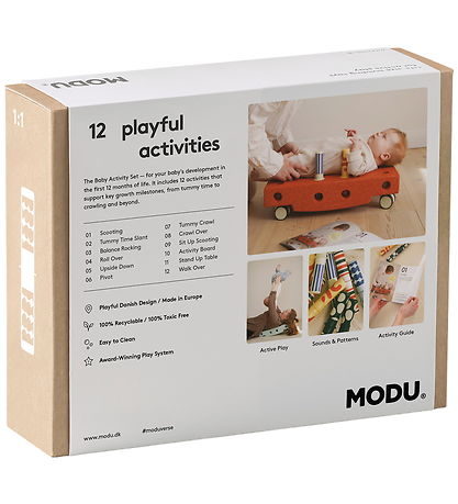 MODU Baby Motoriksæt - 10 Dele - 50x40x10 cm - Sand Grey/Honey Y