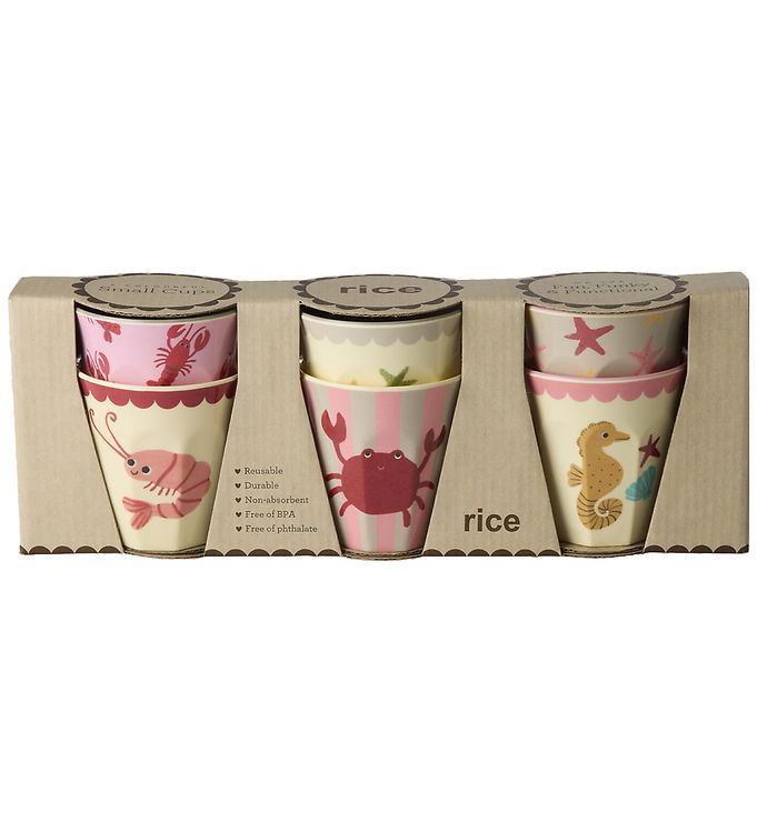 Rice Kopper - Melamin - 6 stk. - 160 ml - Coral Ocean