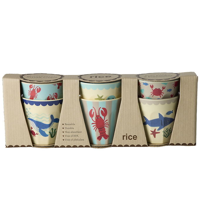Rice Kopper - Melamin - 6 stk. - 160 ml - Blue Ocean
