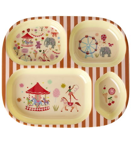 Rice Spisesæt - Melamin - 4 stk. - Pink Fun Fair