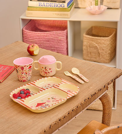 Rice Spisesæt - Melamin - 4 stk. - Pink Fun Fair