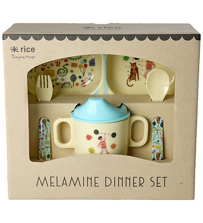 Rice Spisesæt - Melamin - 4 stk. - Mint Fun Fair Rice Spisesæt - Melamin - 4 stk. - Mint Fun Fair