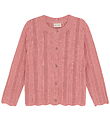 Minymo Cardigan - Strik - Rosette m. Hulmønster Minymo Cardigan - Strik - Rosette m. Hulmønster