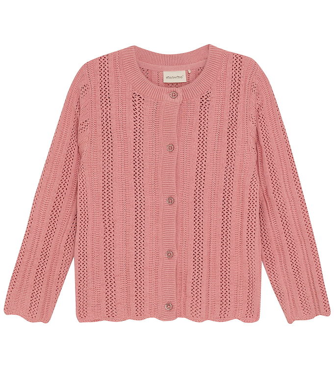 Minymo Cardigan - Strik - Rosette m. Hulmønster