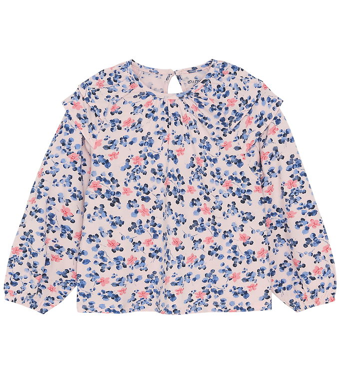 Minymo Bluse - Pink Dogwood m. Blomster