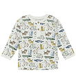 Minymo Bluse - Marshmallow White m. Print Minymo Bluse - Marshmallow White m. Print