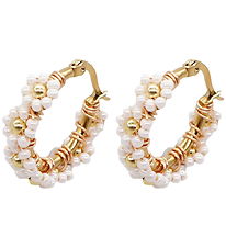 By Stær Øreringe - Marrit - Forgyldt/Hvid By Stær Øreringe - Marrit - Forgyldt/Hvid