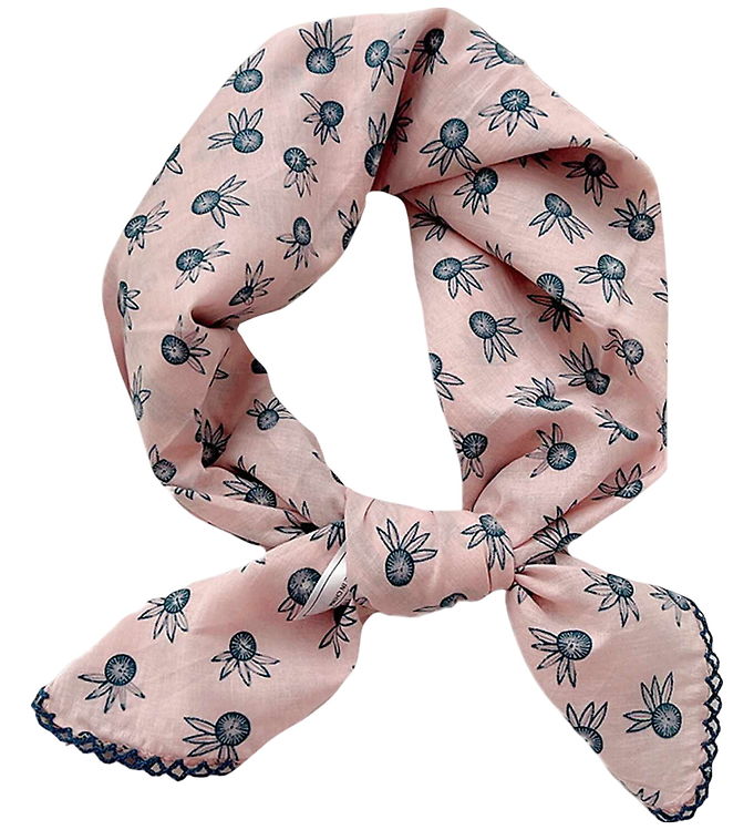 By Stær Tørklæde - Iduna - Rosa/Mørkeblå