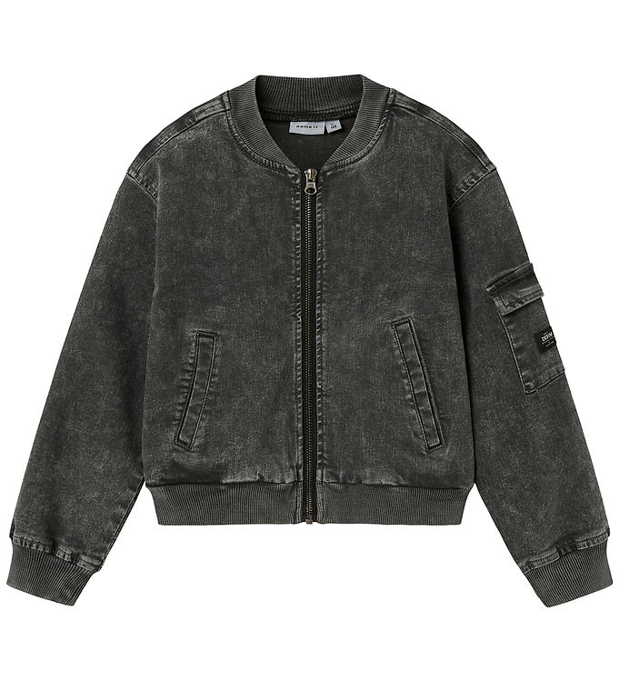 Name It Denim/Bomber Jakke - NkfLuna - Dark Grey Denim