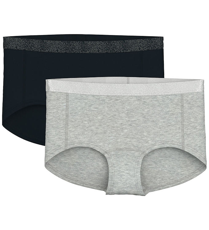 Name It Hipsters - 2-pak - NkfHipster - Noos - Black/w/ Grey Mel