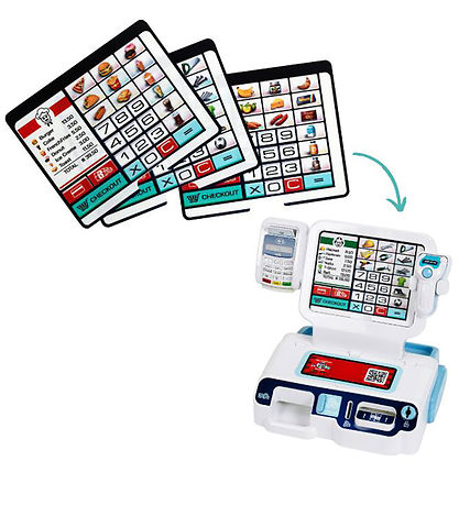 Klein Kasseapparat m. Lyd og Lys - Hvid