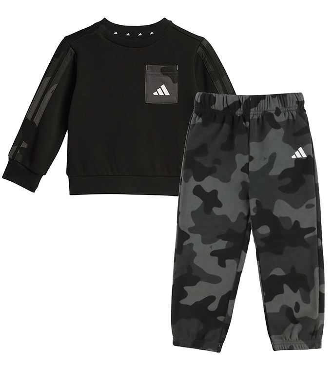 adidas Performance Sweatsæt - INF Camo FL - Sort/Hvid