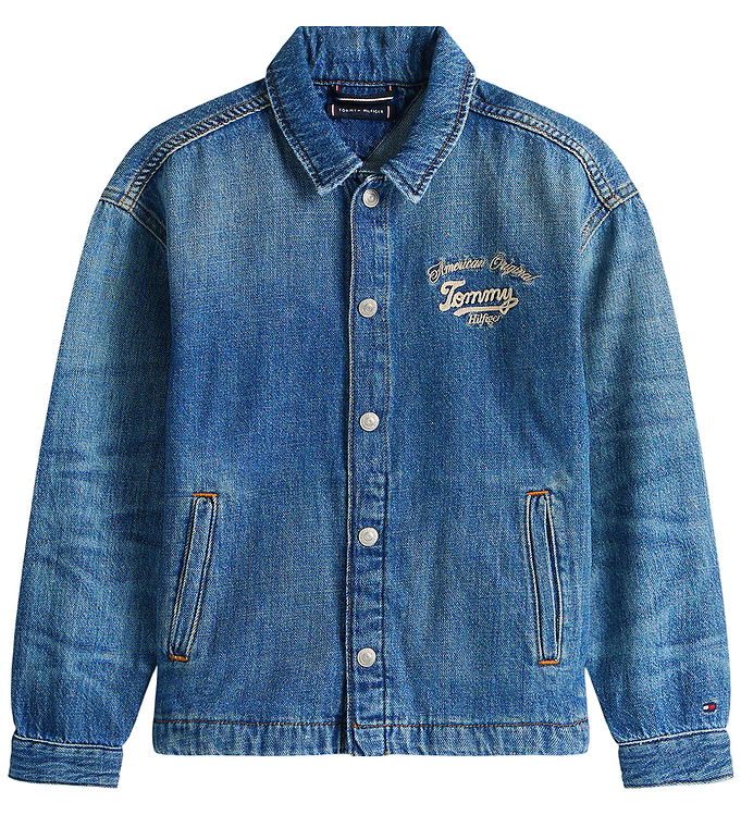 Tommy Hilfiger Denimjakke - EMB Shacket - Islandblue
