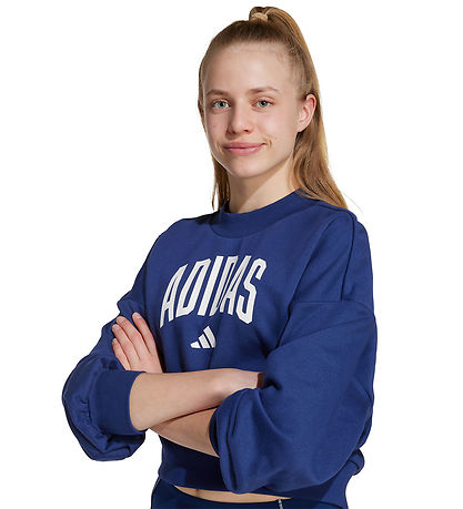 adidas Performance Collegepaita - Rajattu - Tummansininen/White 