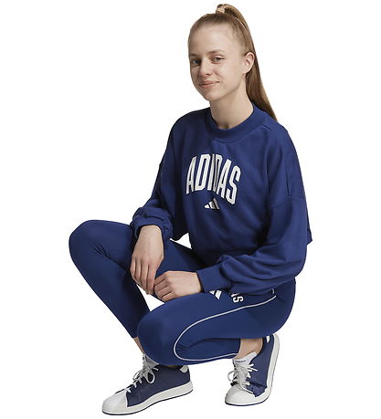 adidas Performance Collegepaita - Rajattu - Tummansininen/White 