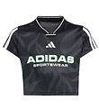 adidas Performance T-shirt - Cropped - Carbon/Black/White adidas Performance T-shirt - Cropped - Carbon/Black/White