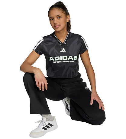 adidas Performance T-shirt - Cropped - Carbon/Black/White