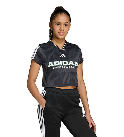 adidas Performance T-shirt - Cropped - Carbon/Black/White