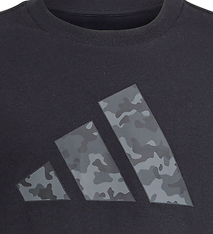 adidas Performance Stuttermabolur - Camouflage - Svart M. Lógó