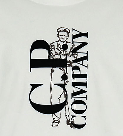 T-Shirt C.P. Company - Gaze White av. Imprimé