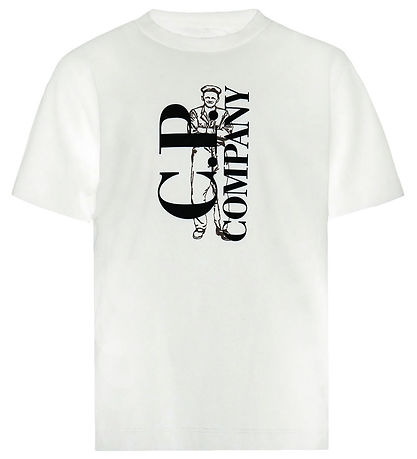 T-Shirt C.P. Company - Gaze White av. Imprimé