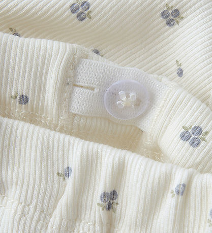 Lil' Atelier Trousers - Rib - NbnLago - Coconut Milk/Blueberry