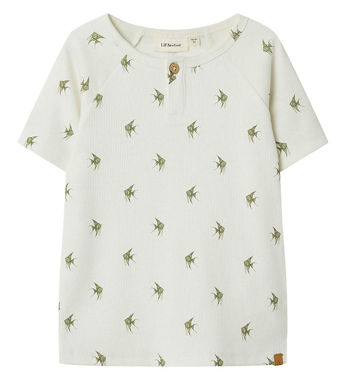 Lil' Atelier T-shirt - Rib - NmmLavo - Coconut Milk/Fish