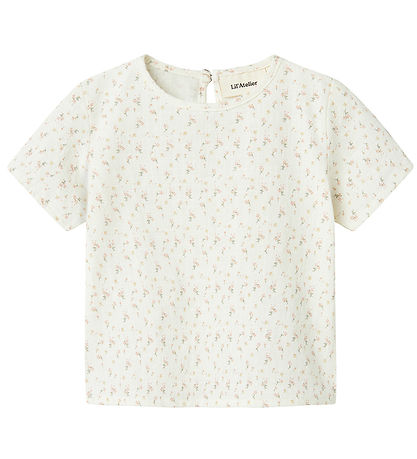 Lil' Atelier T-shirt - NbfHailey - Coconut Milk w. Flowers