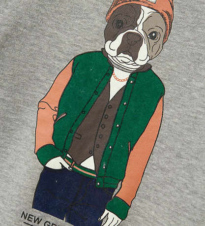 Name It Sweatshirt - NkmPsalko - Gråmeleret m. Print
