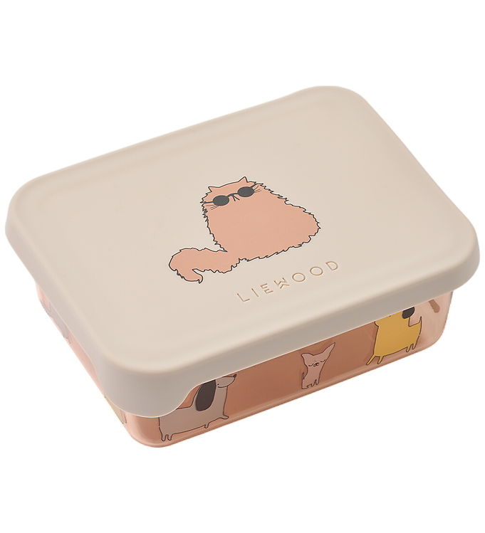 Liewood Snackbox - Ako - 350 ml - Cats and Dogs/Sandy