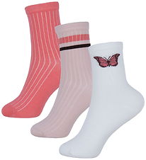 Name It Strømper - 3-pak - NkfLuna - Bright White/Rapture Rose Name It Strømper - 3-pak - NkfLuna - Bright White/Rapture Rose