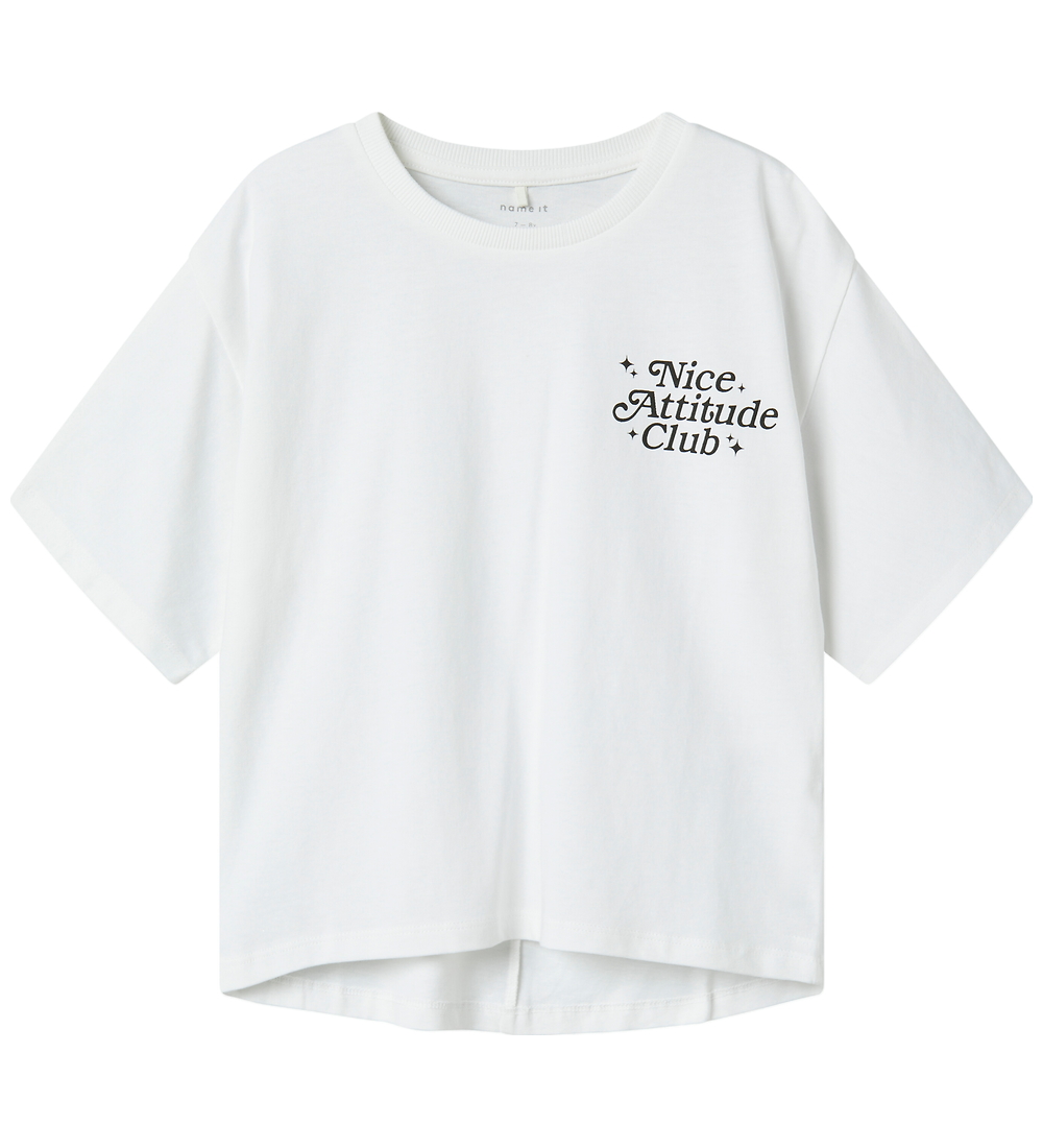 Name It T-Shirt - NkfLione - Bright White m. Print - Name It - 7-8 Jahre (122-128) - T-Shirts