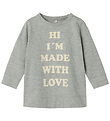 Name It Bluse - NbfLaba - Gråmeleret m. Print