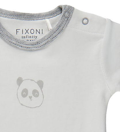 Fixoni Bodysuit s/s - Grey Melange w. Print