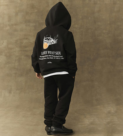 Sweat à Capuche Les Deux - Côté Ouest - Noir av. Imprimé