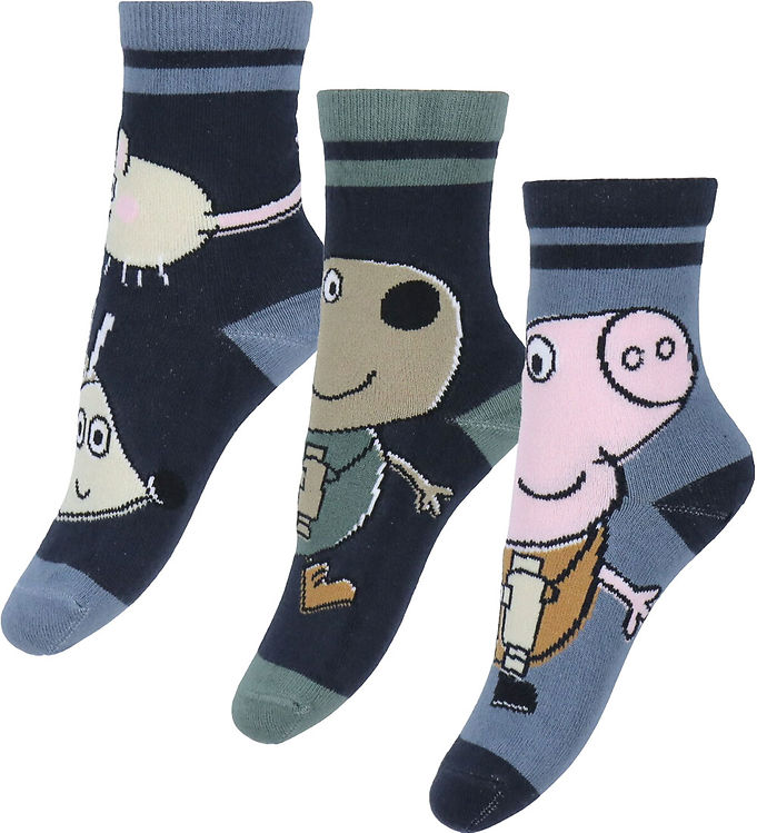 Name It Strømper - 3-pak - NmmOrla - Gurli Gris - Dark Sapphire