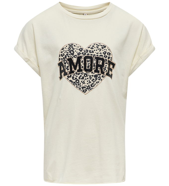 Kids Only T-shirt - Noos - KogLucy - Birch/Amore/Leo