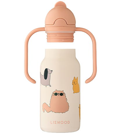 Liewood Water Bottle - Kimmie - 250 mL - Cats Duck Dogs/Sandy