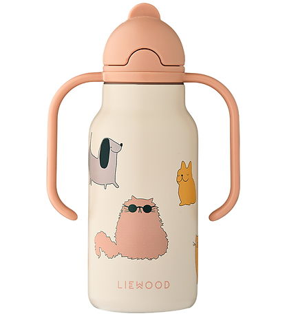 Liewood Water Bottle - Kimmie - 250 mL - Cats Duck Dogs/Sandy